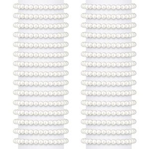 Glenmal White Pearl Elastic Bracelets for Women