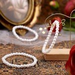 Glenmal White Pearl Elastic Bracelets for Women