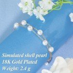 Cute 6MM Pearl Bracelets with 18K Gold Plating
