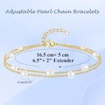 Cute 6MM Pearl Bracelets with 18K Gold Plating