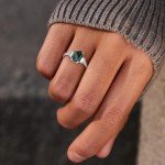 Moss Agate Angol Ring in Sterling Silver