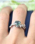 Sterling Silver Natural Moss Agate Women’s Ring