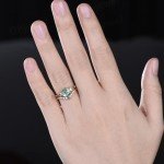 Rose Gold 2CT Moss Agate Engagement Ring Set