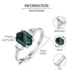 Moss Agate Angol Ring in Sterling Silver