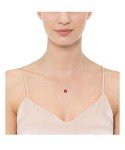 Sterling Silver Round Cut Ruby Pendant Necklace