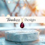 14K Gold Ruby Teardrop Necklace for Women