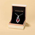 Ruby July Birthstone Teardrop Necklace for Women