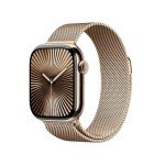 Gold Titanium Apple Watch Series 10 with Milanese Loop