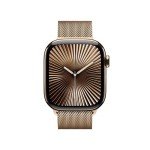 Gold Titanium Apple Watch Series 10 with Milanese Loop