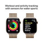 Gold Titanium Apple Watch Series 10 with Milanese Loop