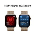 Gold Titanium Apple Watch Series 10 with Milanese Loop