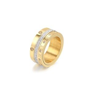 YIKOXI Gold Fidget Spinner Ring for Women
