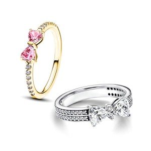 Sparkling Bow Jewelry Set with Rings and Earrings