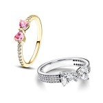 Sparkling Bow Jewelry Set with Rings and Earrings