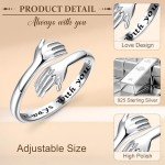 Adjustable 925 Sterling Silver Hug Ring for Women