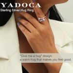 Adjustable 925 Sterling Silver Hug Ring for Women