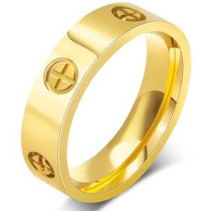 Gold Friendship Rings for Women: CZ Wedding Band