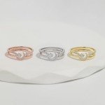 Celestial Moon and Star Gold Plated Ring Set