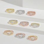 Celestial Moon and Star Gold Plated Ring Set