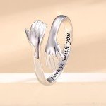 Adjustable 925 Sterling Silver Hug Ring for Women