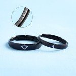 Couple's Sun and Moon Sterling Silver Promise Rings