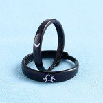 Couple's Sun and Moon Sterling Silver Promise Rings