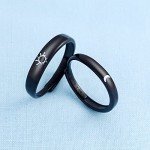 Couple's Sun and Moon Sterling Silver Promise Rings