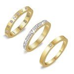 3PCS Gold Love Friendship Rings Set for Women