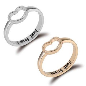 Love Heart Friendship Rings Set for Best Friends