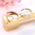 Love Heart Friendship Rings Set for Best Friends