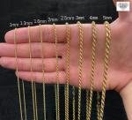 14K Gold Plated Sterling Silver Rope Chain Necklace