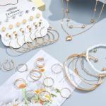49-Piece Gold Jewelry Set for Women