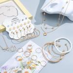 49-Piece Gold Jewelry Set for Women