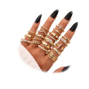 Gold Knuckle Rings Set for Women, Stackable Jewelry