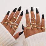 Gold Knuckle Rings Set for Women, Stackable Jewelry