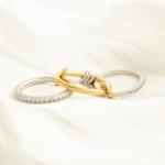 Nivorra 14k Gold Plated Stackable Rings Set