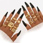 20 Pcs Trendy Gold & Silver Chunky Rings Set