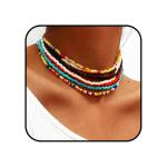 Colorful Boho Layered Beaded Choker Necklace Set