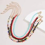 Colorful Boho Layered Beaded Choker Necklace Set