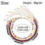 Colorful Boho Layered Beaded Choker Necklace Set