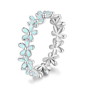 Dainty Daisy Sterling Silver Ring for Women