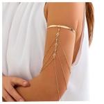 Gold Crystal Bead Armlet Bracelet for Women