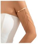 Gold Crystal Bead Armlet Bracelet for Women