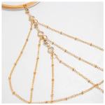 Gold Crystal Bead Armlet Bracelet for Women