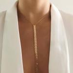 14K Gold Layered Body Chain with Rhinestones