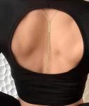 14K Gold Layered Body Chain with Rhinestones