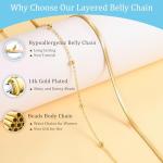 Gold Waist Chain for Women - 14K Plated Beach Jewelry