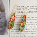 Natural Healing Stone Hoop Dangle Earrings