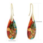 Natural Healing Stone Hoop Dangle Earrings
