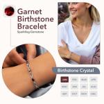 Natural Garnet Gemstone Stainless Steel Bracelet for Women